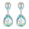 Women's Austrian Crystal Wedding Tear Drop Dangle Earrings Iridescent AB Silver-Tone